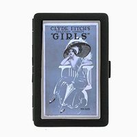 Perfection In Style Black Color Metal Cigarette Case D-142 Clyde Fitch Comedy Girls Miss Kate