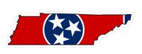 CustomDecal US Tennessee State (Q43) Shape Flag Vinyl Decal Sticker Car/Truck Laptop/Netbook Window