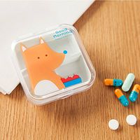 1PC Mini Cute Portable 4 compartments Healthcare Products Pill Case