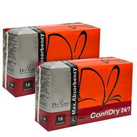 Dry Care’s ConfiDry Maximum Absorbency Briefs, Elastic Waist, Refastenable Tabs, Night and Day, 24/7 Wear, (Large 2 Bag)