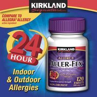 Cos28 Kirkland Signature Aller-fex Non Drowsy 24 Hours Allergy Fast Relief - 120 Tablets of 180mg Each