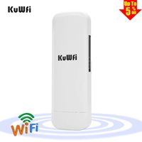 KuWFi Outdoor CPE WiFi 300Mpbs 2.4G Waterproof Outdoor CPE 1W High Power 3KM Long Range Wireless Outdoor AP Access Point CPE with POE Adapter &15dbi Antenna Long Range with LED Display Update Version