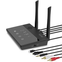 Besign Long Range BE-RTX Pro Bluetooth Audio Adapter, Wireless Transmitter Receiver TV/Home Stereo System - Aptx, Aptx Low Latency, 3.5mm, Digital Optical TOSLINK [2-Year Warranty]