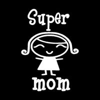 CCI Super Mom Decal Vinyl Sticker|Cars Trucks Vans Walls Laptop| White |5.5 x 4 in|CCI1116