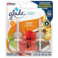 Glade PlugIns Scented Oil Refill Hawaiian Breeze, Essential Oil Infused Wall Plug In, Up to 50 Days of Continuous Fragrance, 1.34 oz, Pack of 2 (Packaging May Vary)