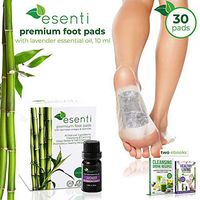 Foot Pads & Lavender Essential Oil | 100% All Natural Self Adhesive Cleansing Foot Pads | Relieve Stress & Improve Sleep | for Pain Relief & Foot Odor | 30 Pads | FDA Certified | Full Body Cleanse