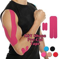 CFR Pro Sport Tapges Elastic Pre-Cut X & Y Shape Medical Grade Muscle Bandage Elbow Arm Shoulder Support Straps Injuries Recovery Water Resistant Pain Relief Tap for Athletes Pink,5 Pcs