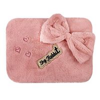 IPENNY Rechargeable Electric Hot Water Bottle Explosion-Proof Hand Warmers Safe Pain Relief Hot Water Bag with Cute Soft Detachable Plush Bowknot Cover (No Water Injection)