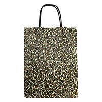 PROLINEMAX 10 PC 8" Cub Gift Bags with Handles Leopard Printed Kraft Paper Recycled Retail Supplies