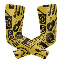 LEVEIS Music Notes Arm Sleeves UV Protection for Men Women Sunblock Protective Gloves Running Golf Cycling Driving Long Arm Cover 1 Pair
