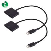 Lighting to 30P Adapter,8P to 30P Charge & Sync Cable Adapter Converter for Phone XR/ XS/ Max X /8 /7/ 6 Plus,Pad and iPod(2 Pack Black)