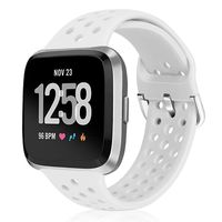 XFYELE Sport Band Compatible with Fitbit Versa/Versa 2/Versa Lite/SE, Soft Breathable Silicone Strap Replacement Wristband with Multiple Colors for Men Women (White)