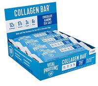 Collagen Protein Bars with MCTs - Vital Proteins Collagen Bars - 16-17g of Protein, 6-8g of Fiber, 4g of Sugar or Less Per Bar (Chocolate Almond Sea Salt)