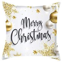Indexshop Merry Christmas Throw Pillow Case Elk and Snowflakes Throw Pillow Case Modern Cushion Cover Square Pillowcase Decoration, Home Pillowcase 18x18 Decorative Cushion Pillow Cover (F)