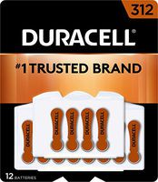 Duracell - Hearing Aid Batteries Size 312 (brown) - long lasting battery with EasyTab for ease of installation - 8 count