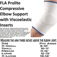 Fla 19-450LGSTD Pro Lite Compressive Elbow Support, White, Large