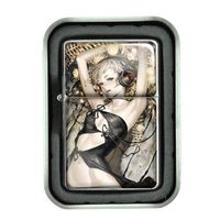 Windproof Refillable Oil Lighter with Tin Gift Box Anime Design-008