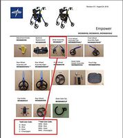 Brake Assembly (Pair) for Medline MDS86845 Empower Rollator - Silver
