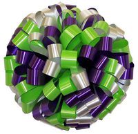Lime Purple & White Car Bows