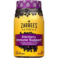 Zarbee's Naturals Elderberry Immune Support* with Vitamin C & Zinc, Natural Berry Flavor, 60 Gummies