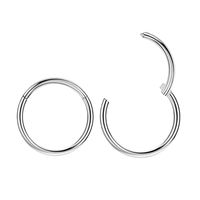 8mm Septum Ring Septum Jewelry Seamless Septum Clicker Nose Rings 18 Gauge Nose Ring Hoop 18g Cartilage Earring Lip Rings Silver Nose Hoop Surgical Steel Helix Earrings Nose Piercing Jewelry 2pcs