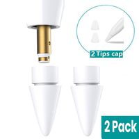 Pencil Nibs for Apple Pencil Nibs，Replacement Tips Compatible with Pencil 1st & 2nd Generation and iPad Pro Pencil High Sensitivity Tear and Wea+nibs Cover(2 Pack)