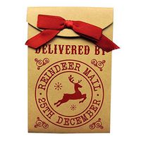 Reindeer Mail Quality Gift Bag with Ribbon Bow - Size 155mm X 103mm