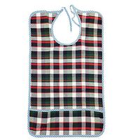 BIHIKI Adult Bib for Eating with Crumb Catcher,Washable Clothing Protector,Stain Resistant Adult Aid Apron for Elderly Patient Senior (Green, L)