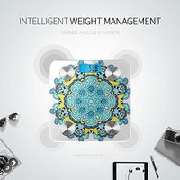 LYAOE Bluetooth Body Fat Scale Mandala Coloring Oriental Circle Ornament Smart Wireless Scale with LCD Display Measuring Body Weight Bmi and Health Digital Scale