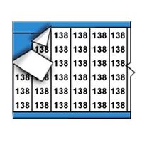 Brady WM-138-PK Repositionable Vinyl Cloth (B-500), Black on White, Solid Numbers Wire Marker Card (25 Cards)