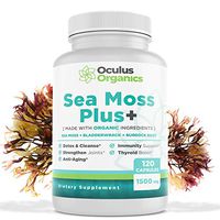 Oculus Organics Sea Moss Plus+ (120 Capsules/1500mg Serving) | Sea Moss Organic | Irish Sea Moss Organic Raw | Seamoss Raw Organic | Sea Moss Capsules | Sea Moss and Bladderwrack Capsules