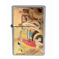 1920s FLAPPERS WITH VINTAGE CAR ART DECO Wind Proof Dual Torch Refillable Lighter D-022