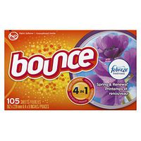 Bounce Fabric Softener Dryer Sheets with Febreze Freshness, Spring & Renewal, 105 Count (Pack of 3)