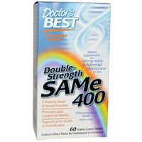 Doctor's Best, SAM-e (S-Adenosyl-L-Methionine) 400, Double-Strength, 60 Enteric Coated Tablets - 2pc