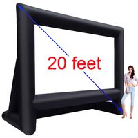 20' Inflatable Outdoor Projector Movie Screen - Package with Rope, Blower + Tent Stakes - Great for Outdoor Backyard Pool Fun (20 feet)