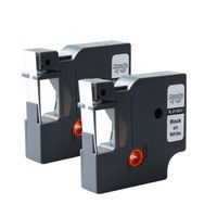 Aomya 2 Pack Label Maker Tape Compatible for Dymo D1 45013 Black on White 1/2 Inch x 23 Feet for Label Manager 160 210D 260P 360D 420P Rhino 4200 5200