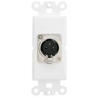 ACL Decora XLR Female to Solder Type Wall Plate Insert, White, 4 Pack