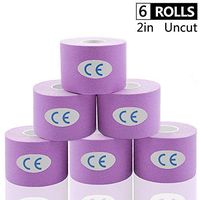 AUPCON Sports Kinesiology Tape Uncut Hypoallergenic Breathable Muscle Tape Therapy Recovery Support for Knee Shoulder Ankle Elbow Shin Neck Splints FDA Approved Latex Free (6 Rolls Purple)