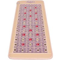 GemsMat - Leon- Far Infrared Amethyst Jade Tourmaline Crystal Heat Stone Mat (60"L x 24"W) - Red Light 16 Photon FIR Therapy -FDA Registered Manufacturer -Adjustable Timer & Temperature - Heating Pad