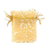 okdeals 10pcs Organza Drawstring Pouches Favor Bags Candy Jewelry Wedding Gift Samples Display Wrap Bags(L,Gold)