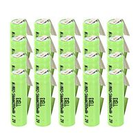 20x Exell 2/3AAAA NiMH 200mAh 1.2V Flat top Rechargeable Battery with Tabs
