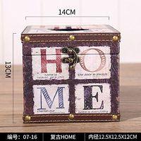 T-ZJHC European Wooden roll Paper Box Desktop Round Paper Towel Tube Home Living Room Paper Towel Box, Square roll Paper Barrel -0716