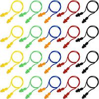 Bememo 20 Pairs Corded Ear Plugs Reusable Silicone Earplugs Sleep Noise Cancelling for Hearing Protection (Color 7)