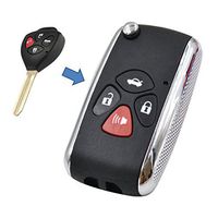 KEMANI Uncut Blade Modify Flip Folding Remote Key Shell Refit For Toyota Camry Avalon Corolla Matrix RAV4 Venza Keylless Fob Case 4 Button No chips