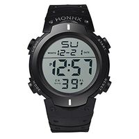 Fxbar,Mens Watches Boy LCD Digital Stopwatch Date Rubber Strap Multifunction Bracelet Watches(White)