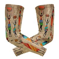LEVEIS Retro Girl Africa Arm Sleeves UV Protection for Men Women Sunblock Protective Gloves Running Golf Cycling Driving Long Arm Cover 1 Pair