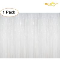 ShiDianYi Tinsel Foil Fringe Curtain-3FTX8FT-White Metallic Door Window Backdrops/Curtain Party Decoration