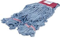 Carlisle 369454B14 Looped-End Premium Mop Head With Red Band, Large, Blue