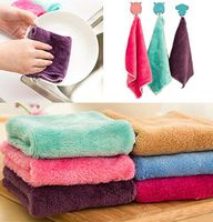Vibola Kitchen Tool,Washing Towel High Efficient Anti-Grease Dish Cloth Bamboo Fiber Washing Towel Magic Cleaning Wiping Rag Size: 22cm x 19cm (Random Color)