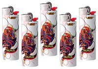 Bic Horoscope Lighters Taurus 5 Pack Collectable Design